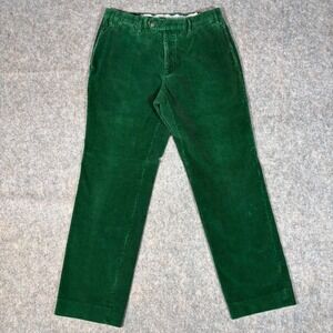 J.McLaughlin Corduroy Pants Mens 34 33x30 Green Italy Made Wide Wale VTG  Cotton